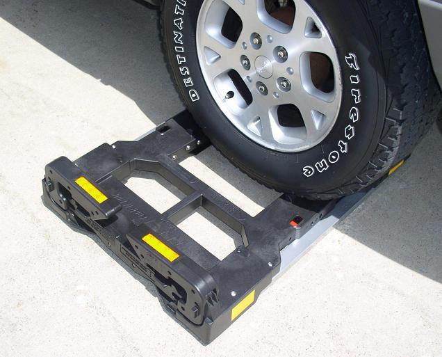 Hand Truck Sentry System under SUV