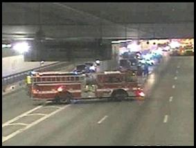 Traffic in the Tip O'Neill Tunnel was halted while crews worked to clear a 15-car pileup.
